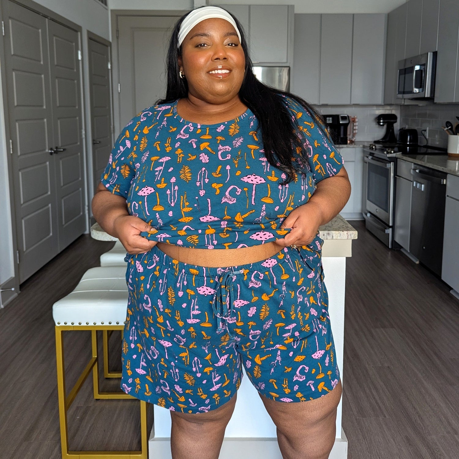 Haut de pyjama en coton biologique - Patch Mushie