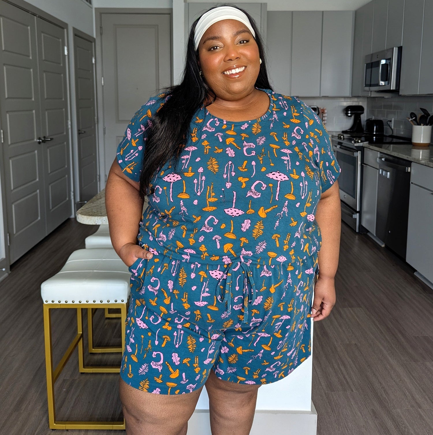 Haut de pyjama en coton biologique - Patch Mushie