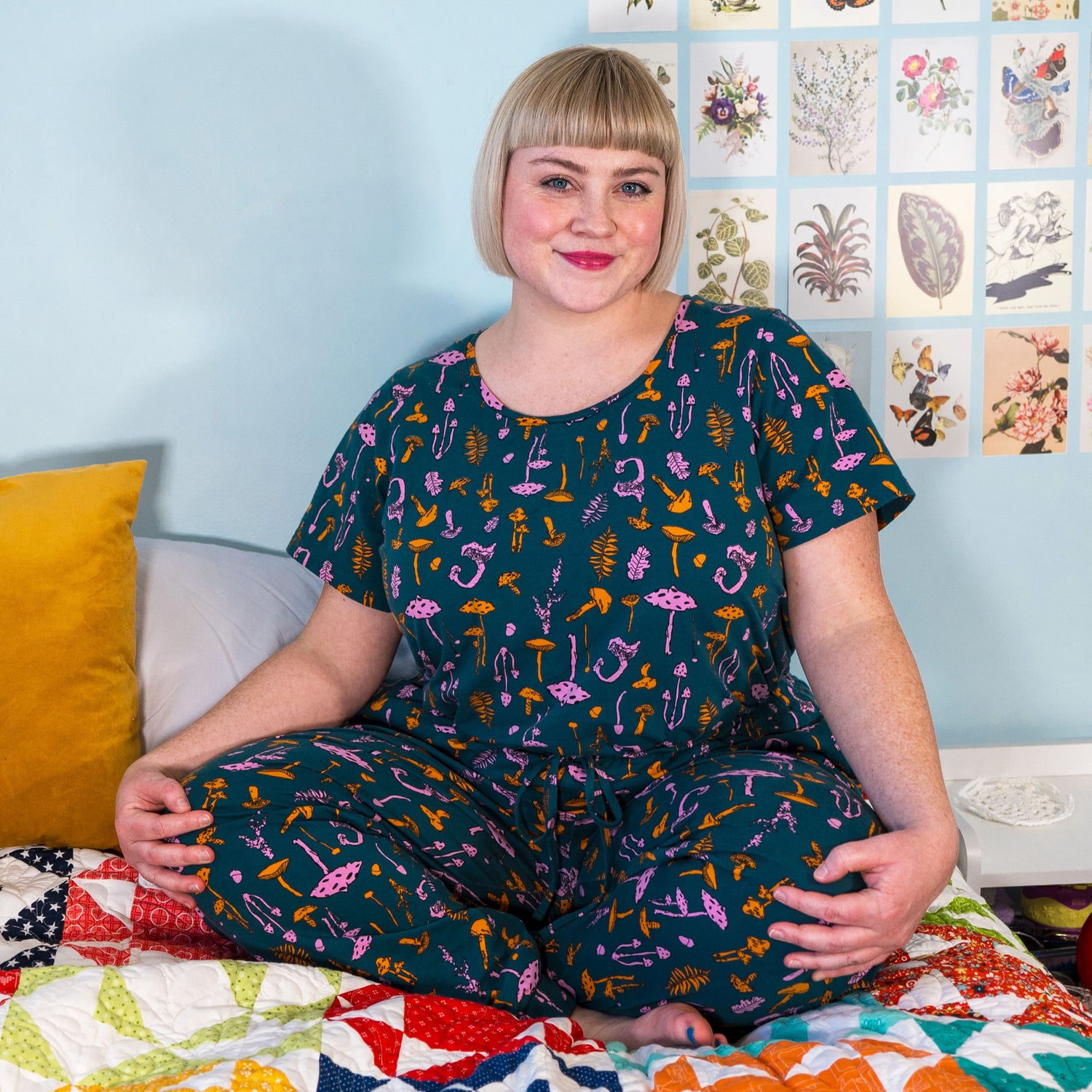 Haut de pyjama en coton biologique - Patch Mushie