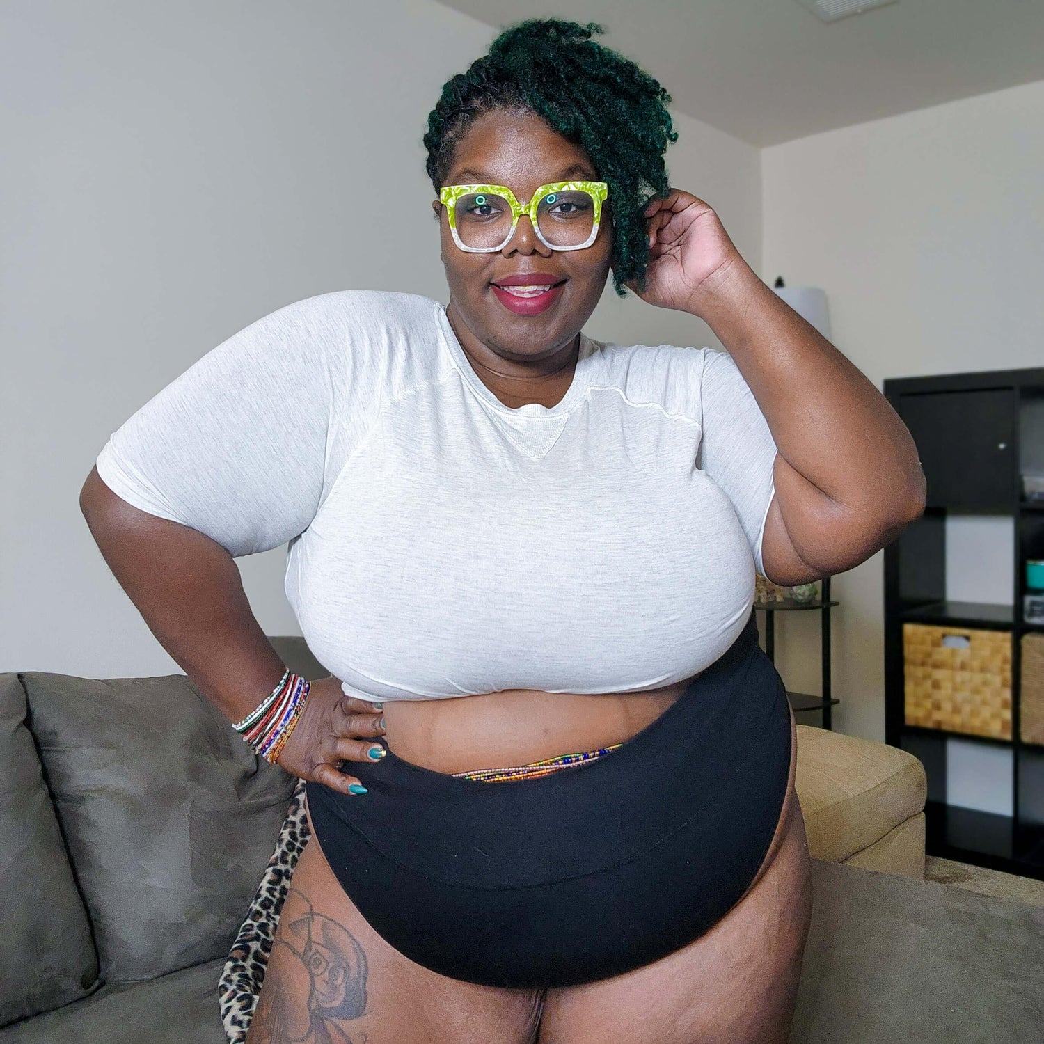 Culotte taille haute en coton biologique - Noir