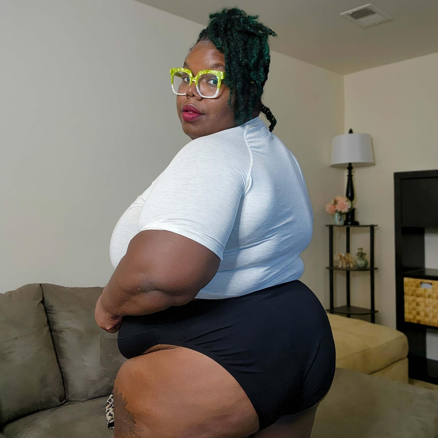 Culotte taille haute en coton biologique - Noir