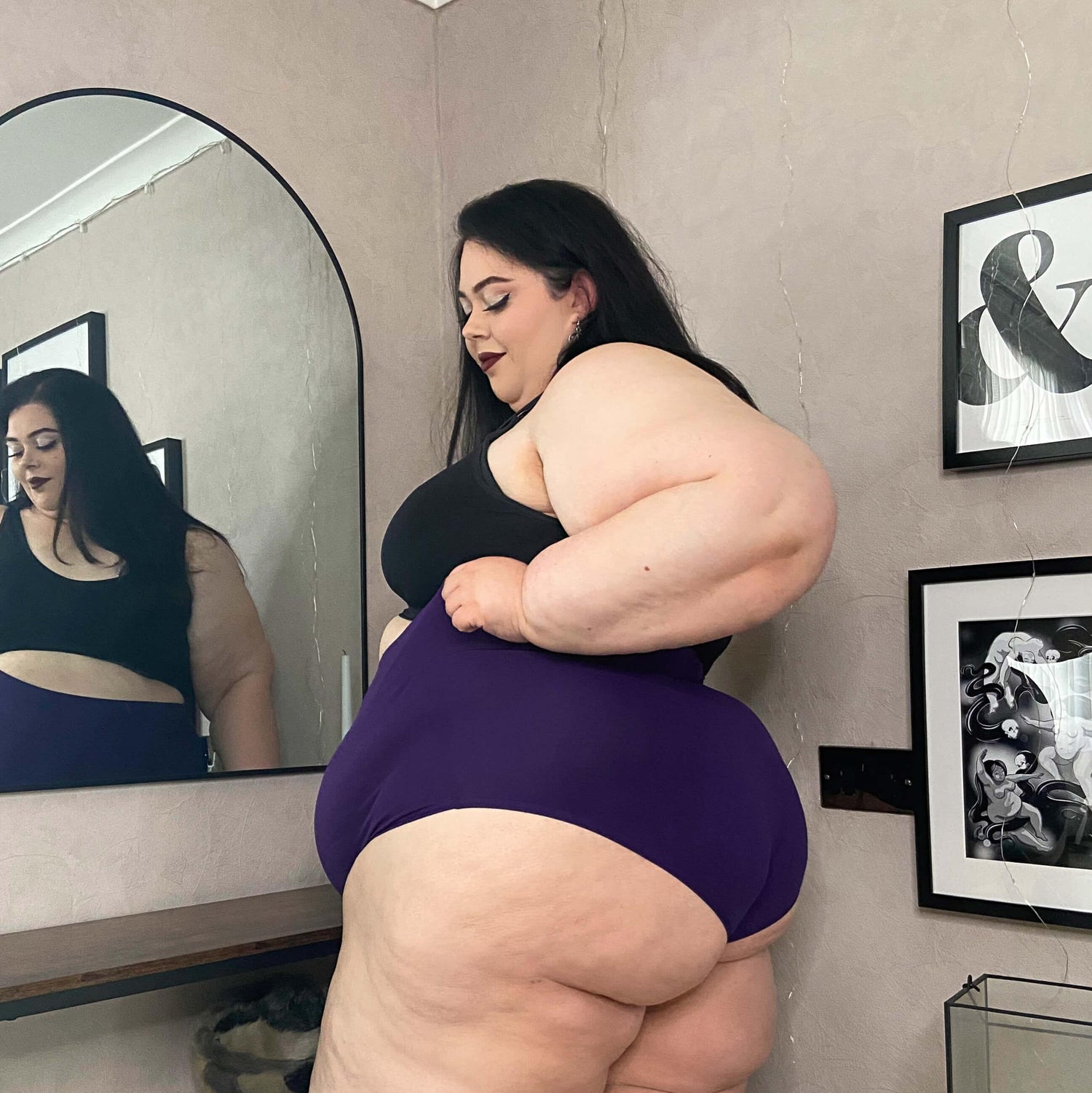 Culotte taille haute en coton bio - Suffragette Purple