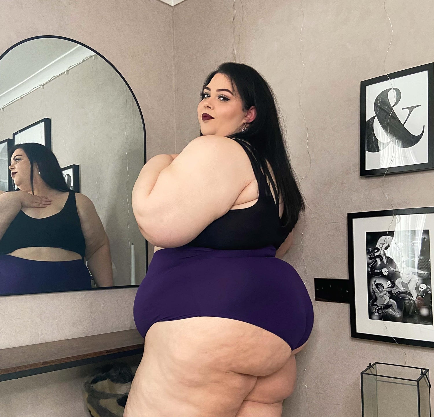 Culotte taille haute en coton bio - Suffragette Purple