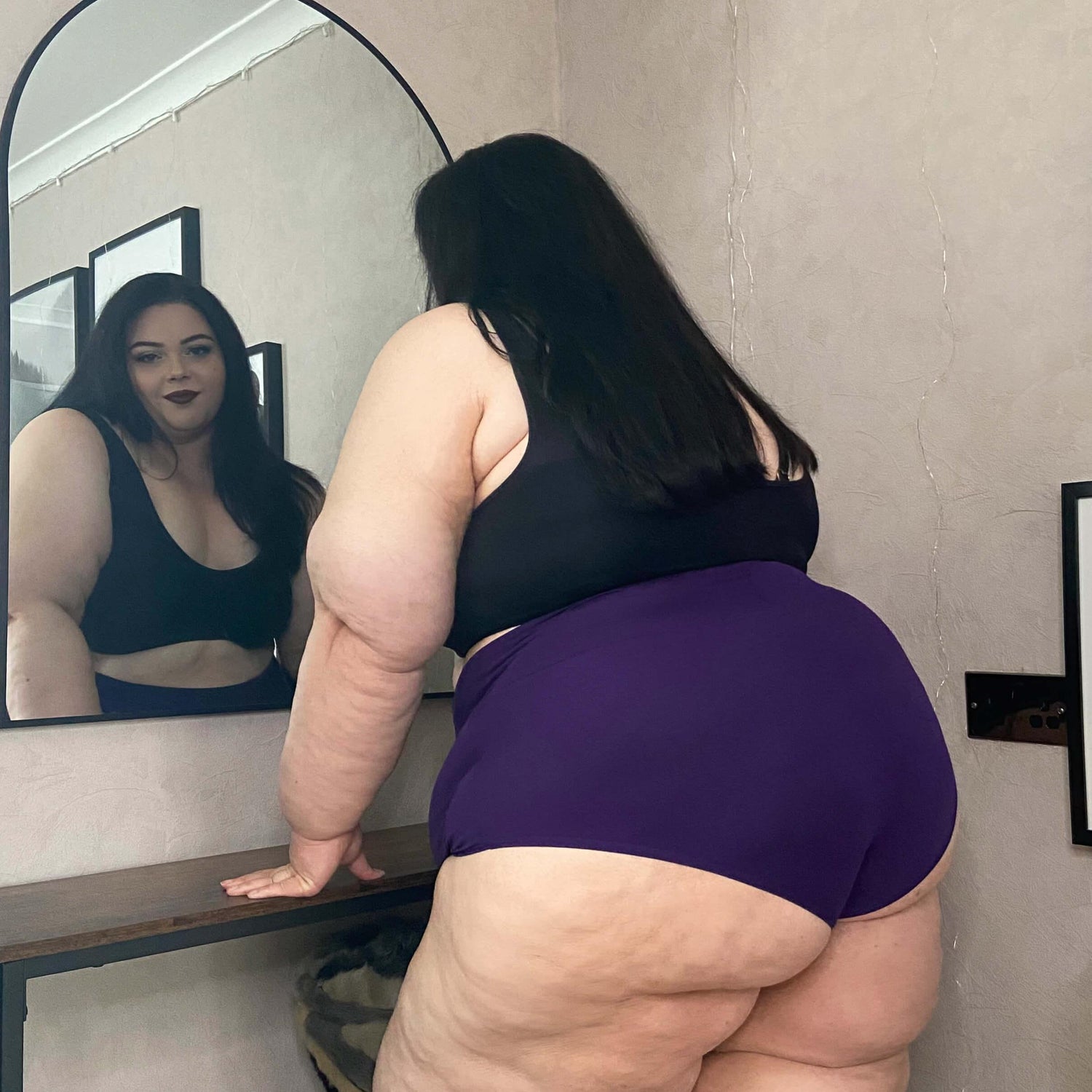 Culotte taille haute en coton bio - Suffragette Purple