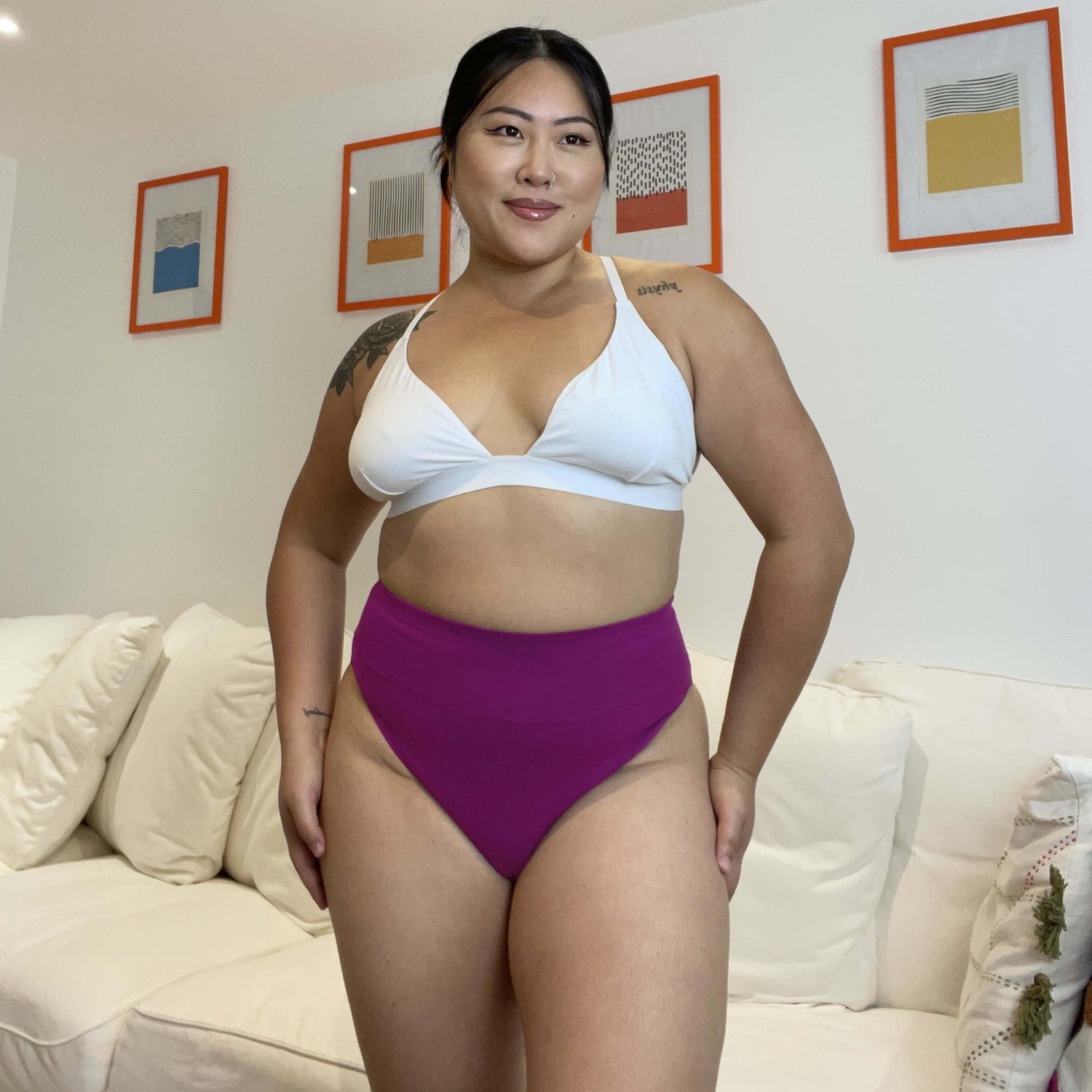 Culotte taille haute en coton bio - Figgy Pudding