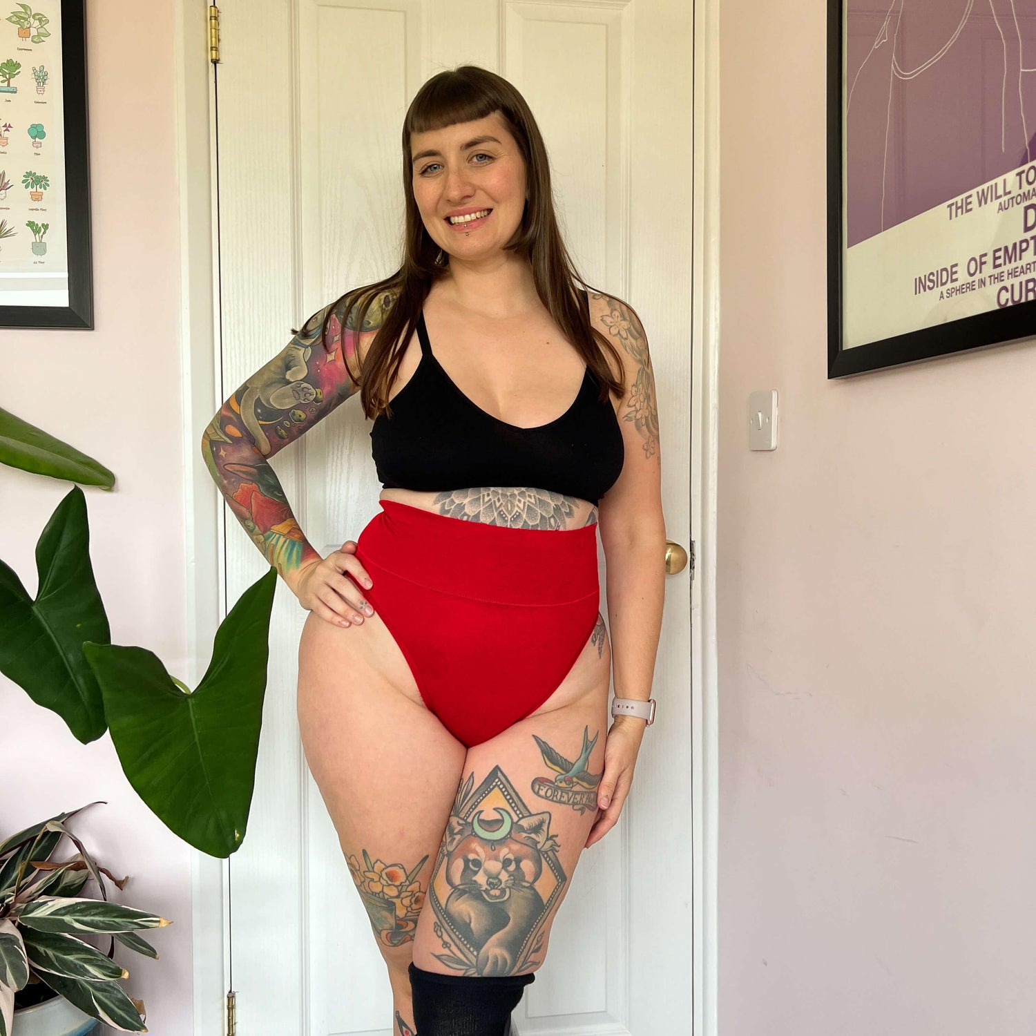 Organic Cotton Super High Leg Knickers - Lobster