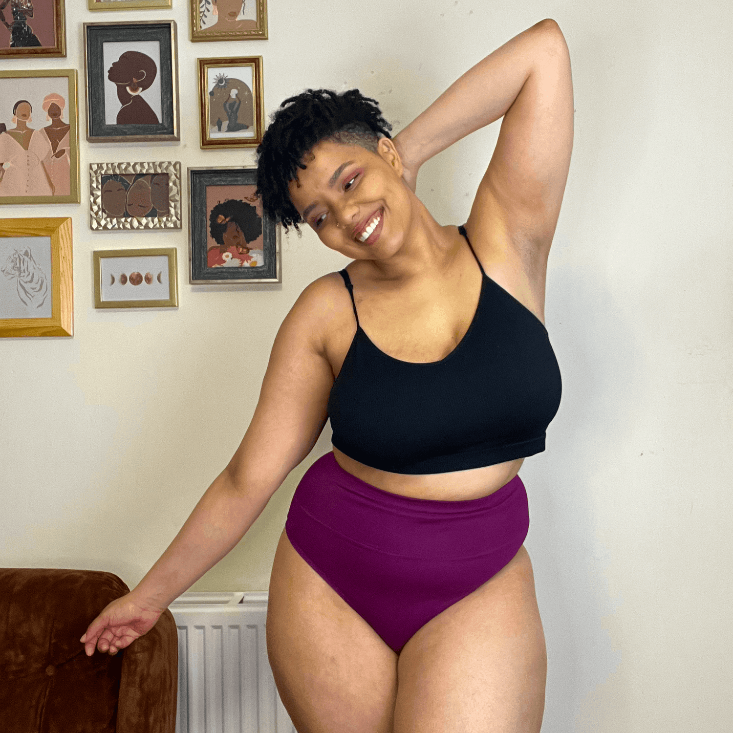 Culotte haute en coton bio - Figgy Pudding