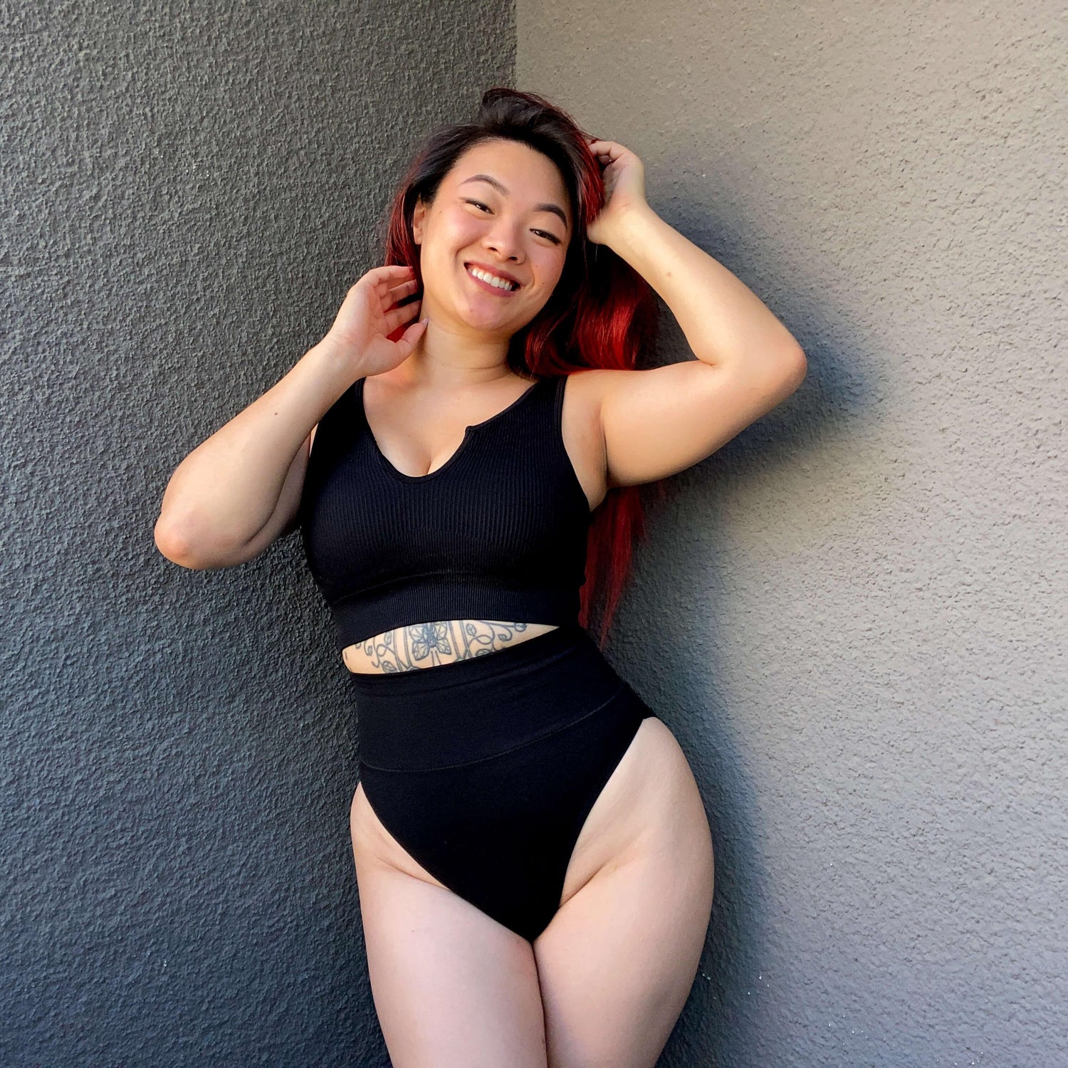 Culotte taille haute en coton biologique - Noir