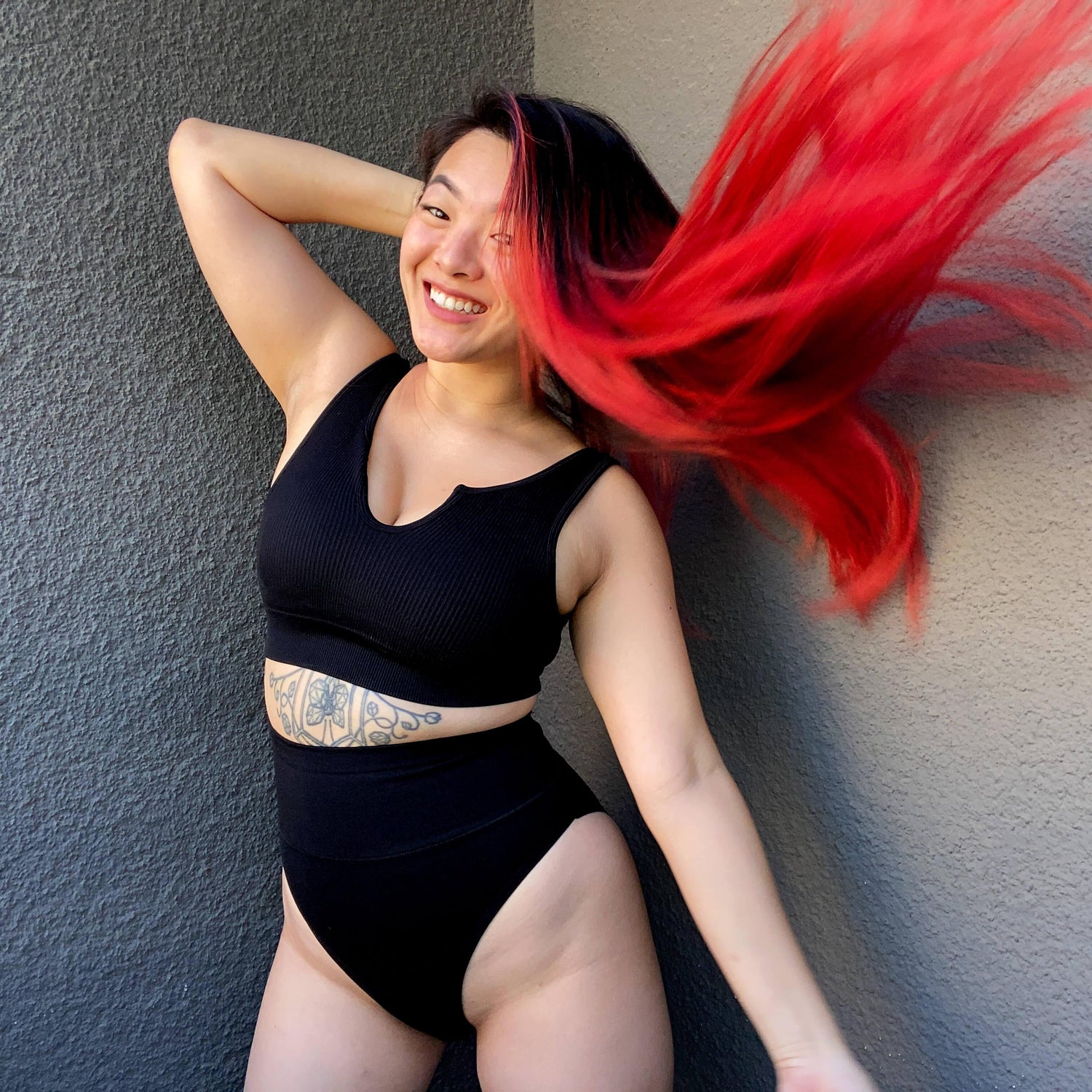 Culotte taille haute en coton biologique - Noir