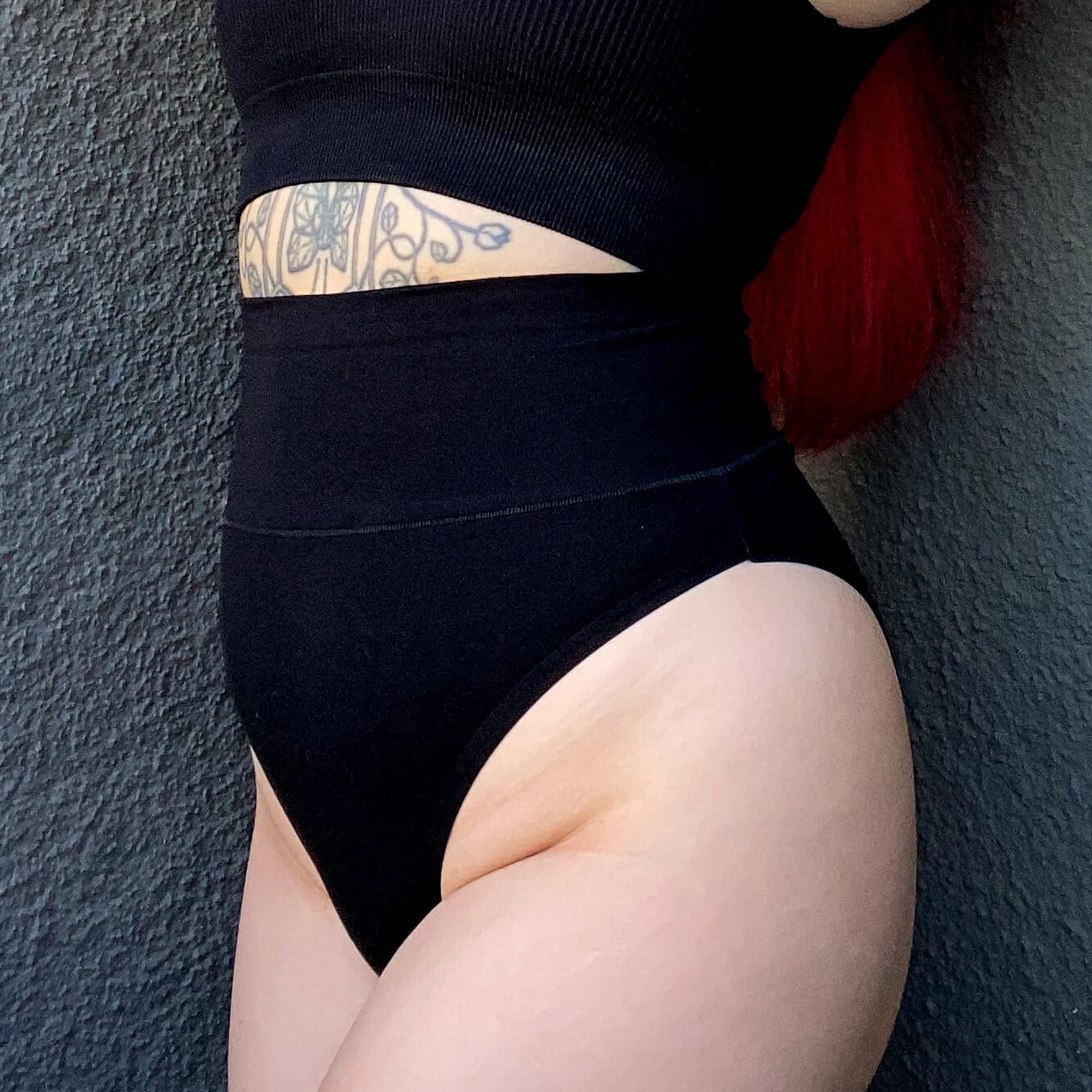 Culotte taille haute en coton biologique - Noir