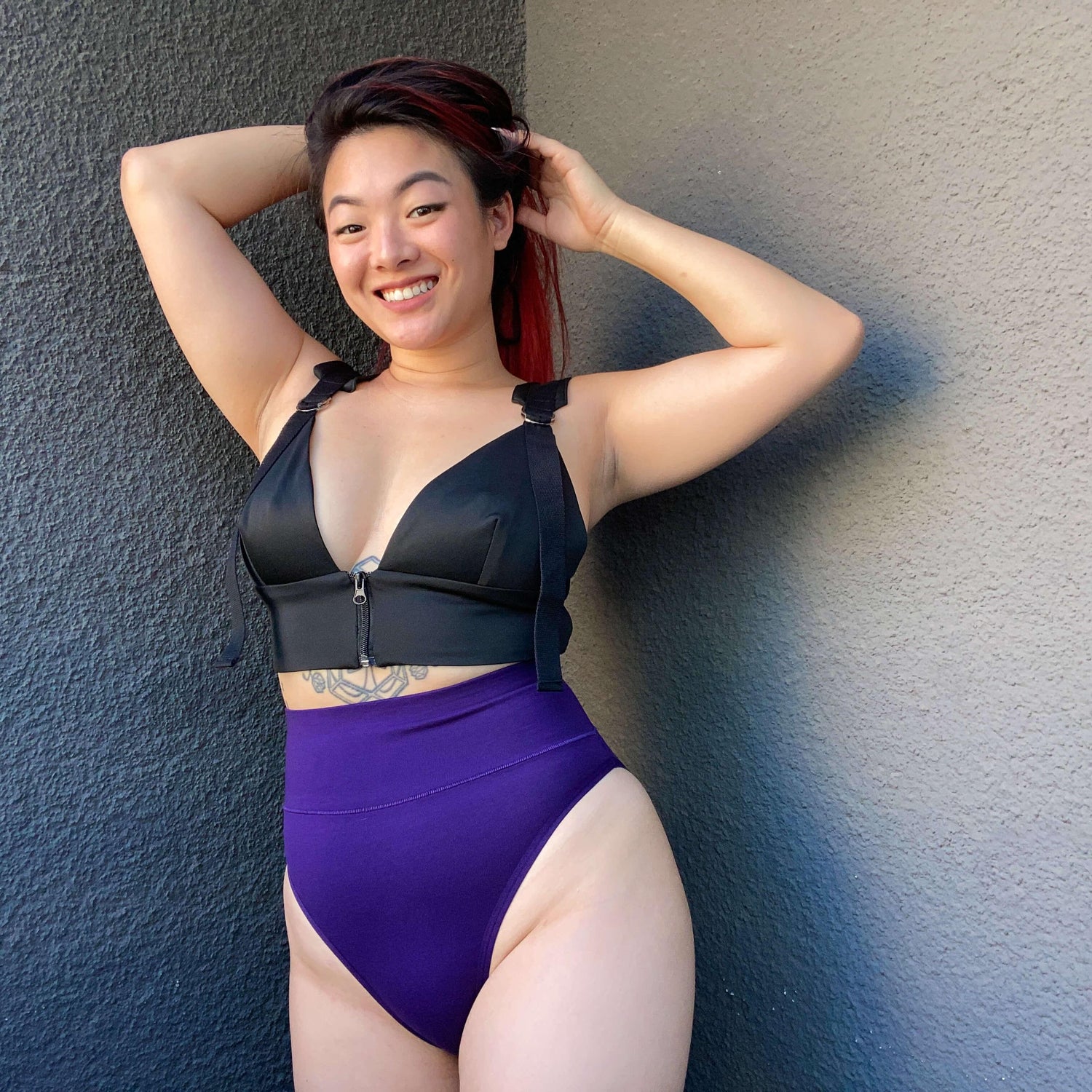 Culotte taille haute en coton bio - Suffragette Purple