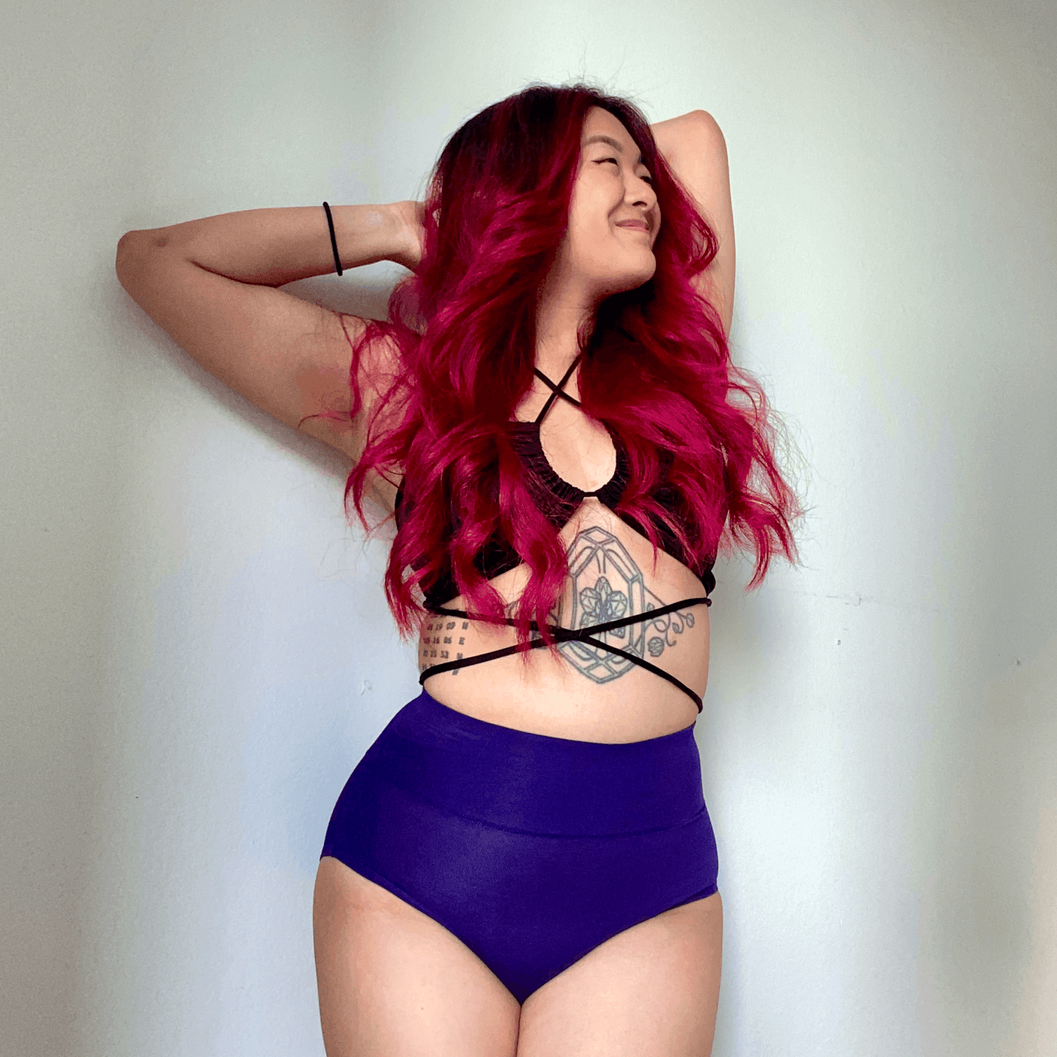 Culotte taille haute en coton bio - Suffragette Purple