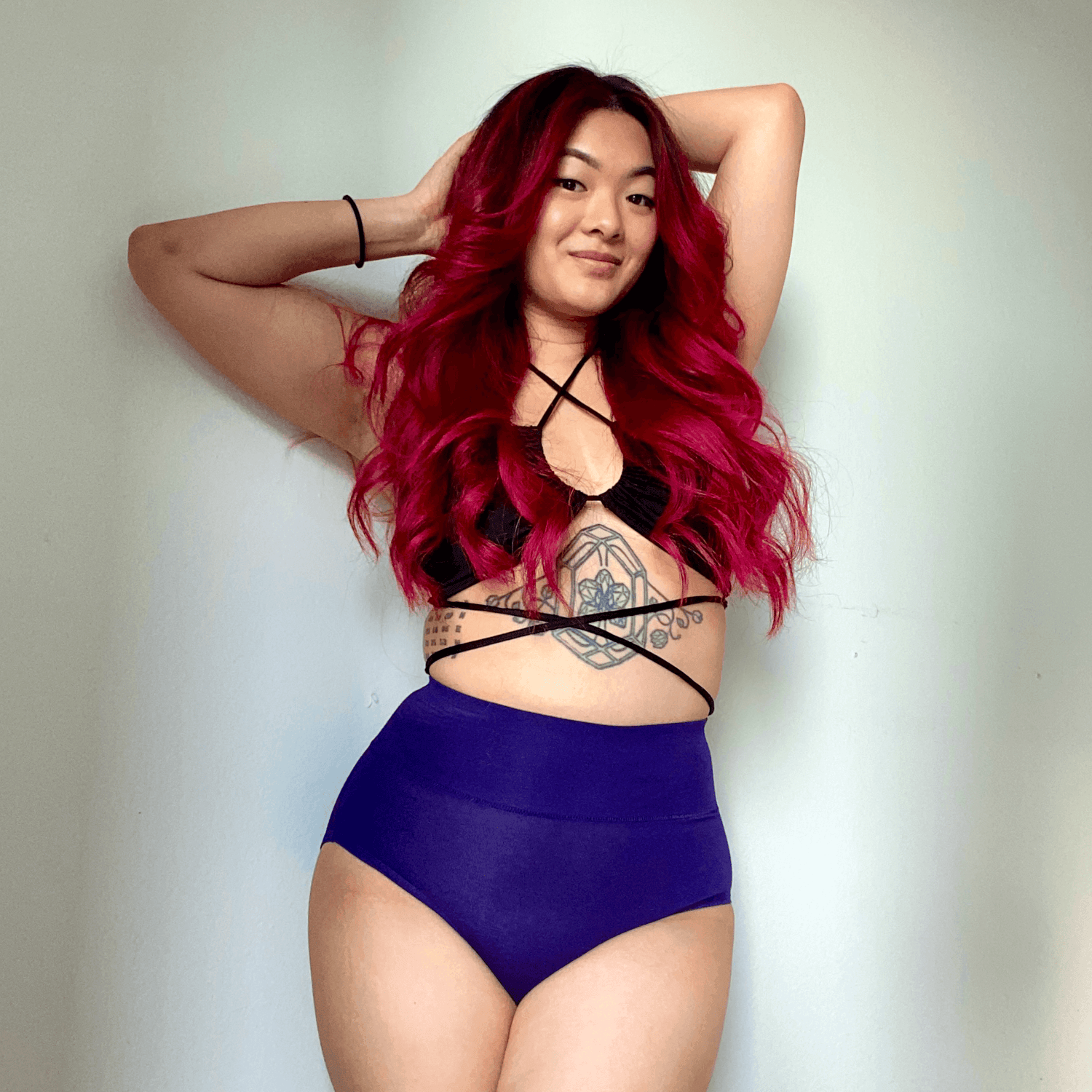 Culotte taille haute en coton bio - Suffragette Purple