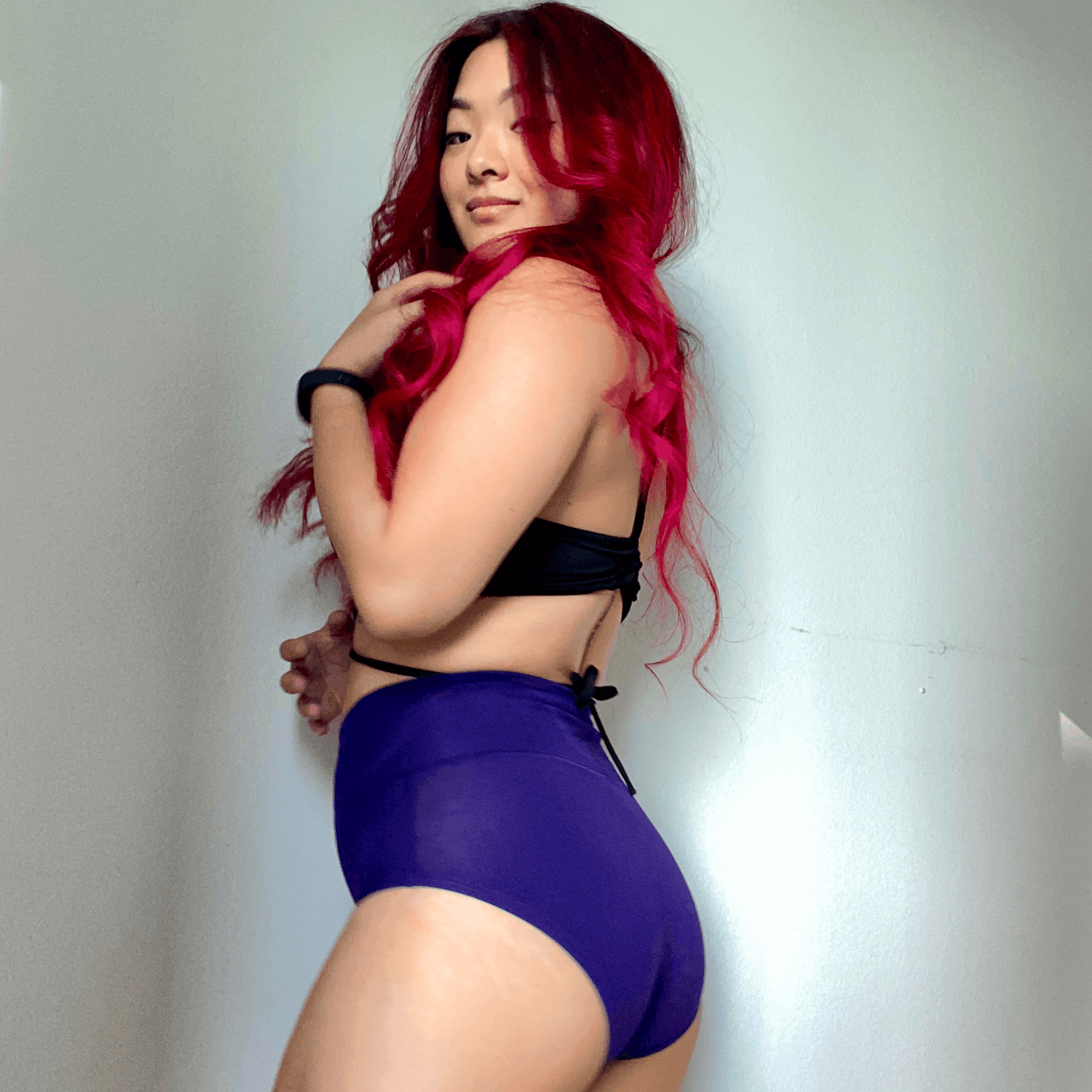 Culotte taille haute en coton bio - Suffragette Purple