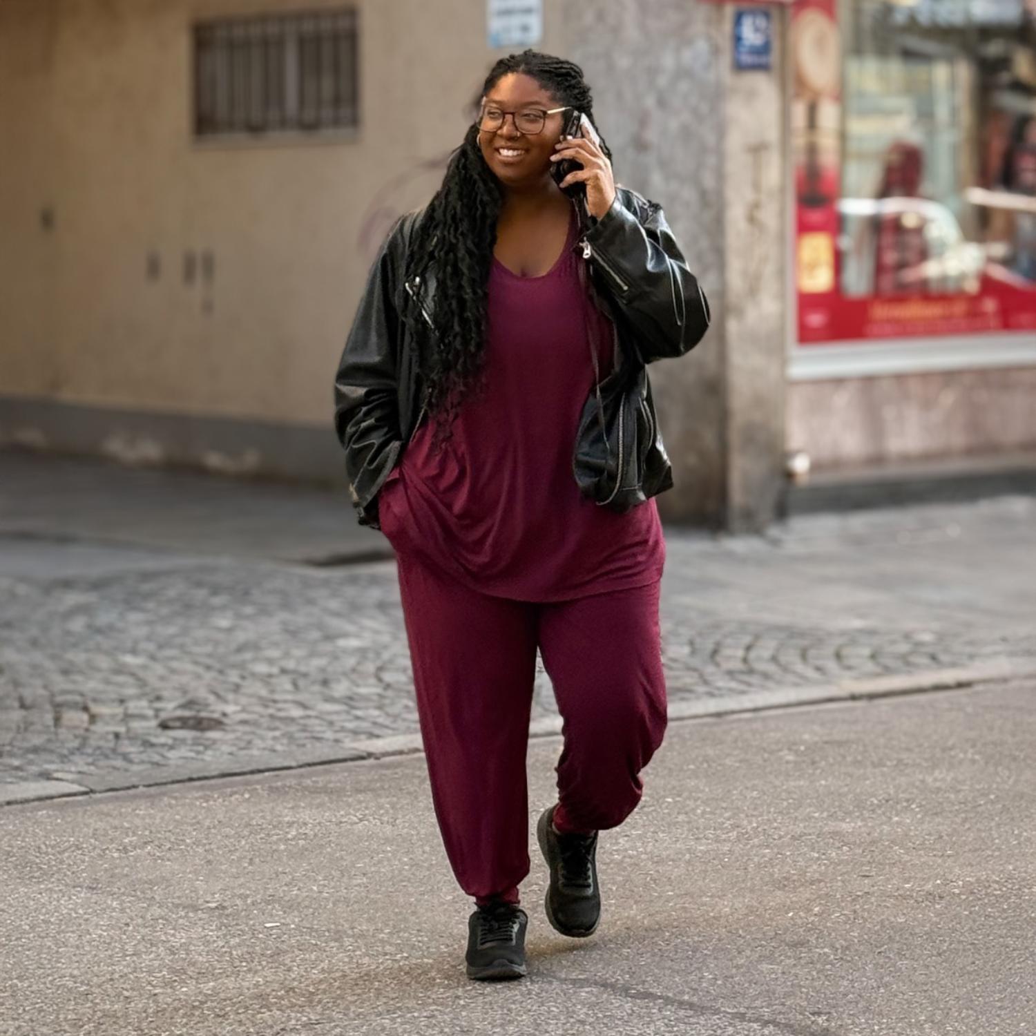 Bamboo Lounge T-Shirt - Cherry