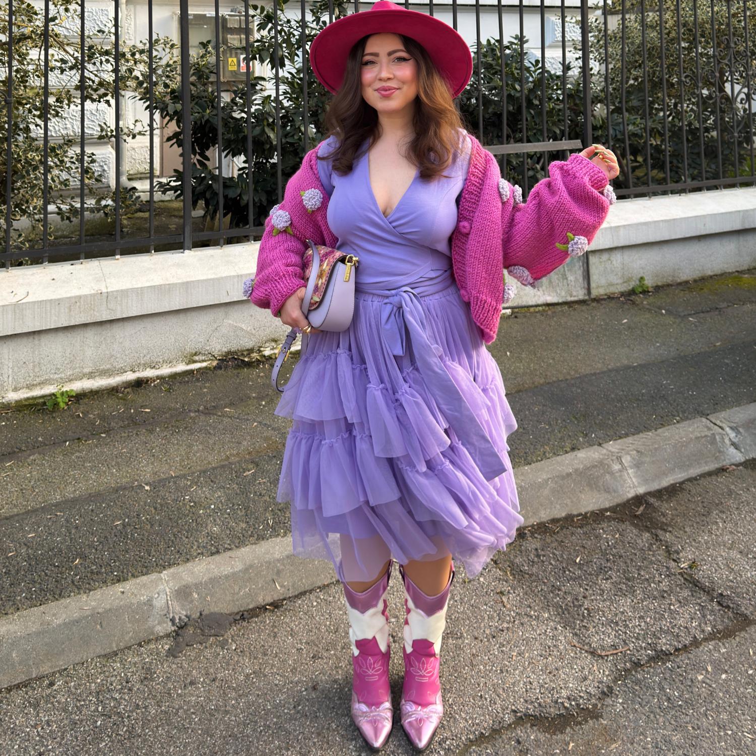 Organic Cotton Wrap Top - Lavender Fields