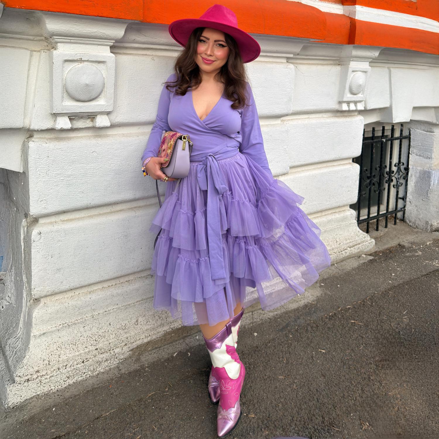 Organic Cotton Wrap Top - Lavender Fields