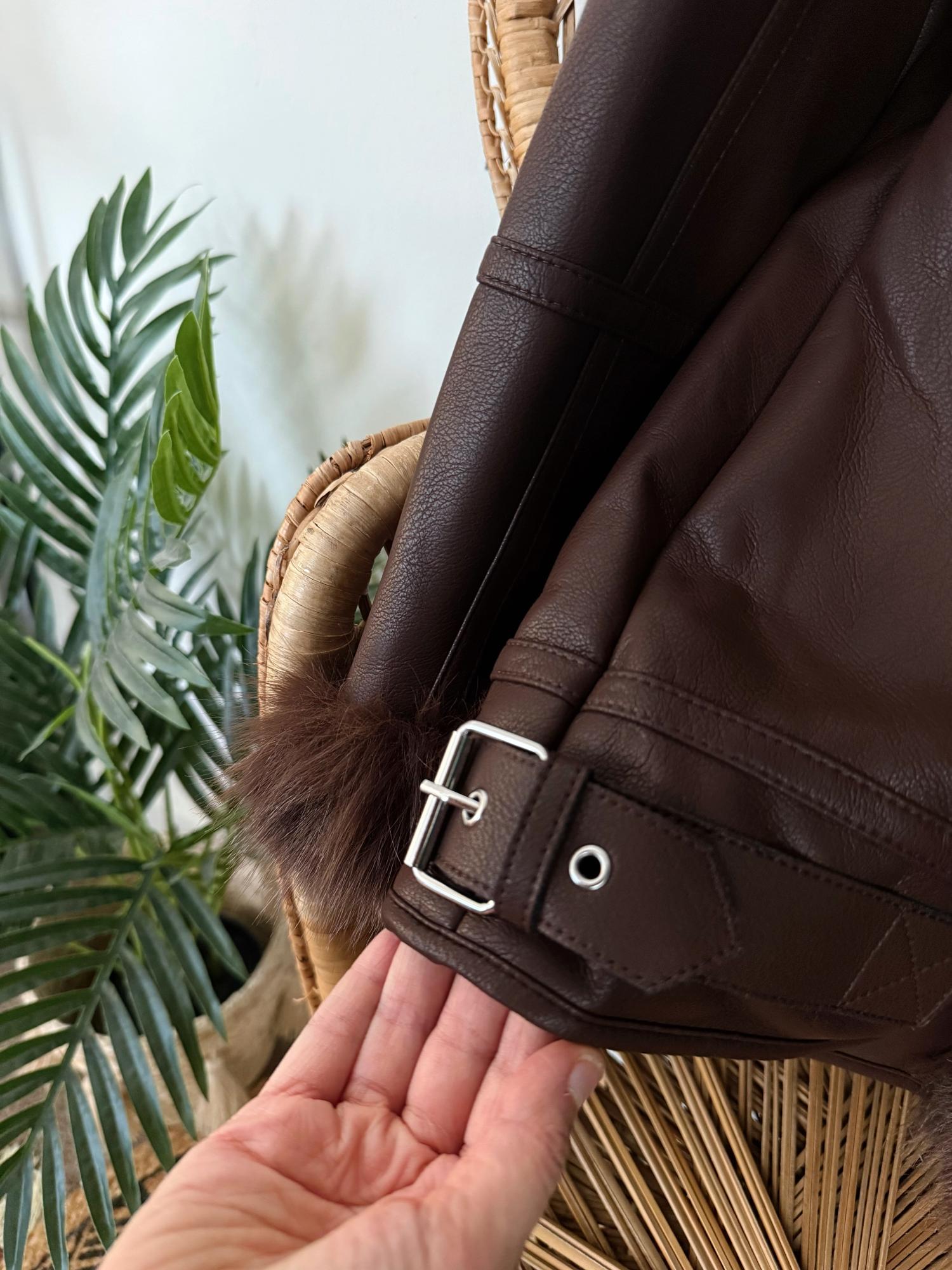 Amelia Aviator Jacket - Brown