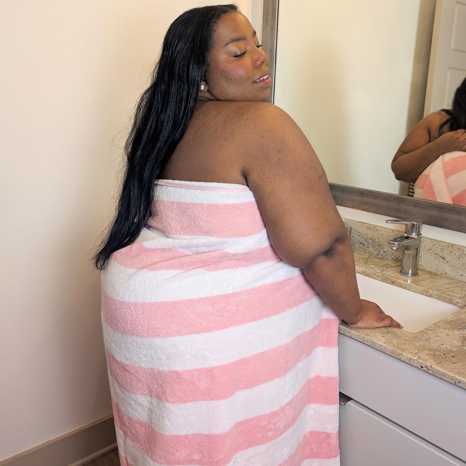Big Softee Towel - Palm Springs - Pink/White