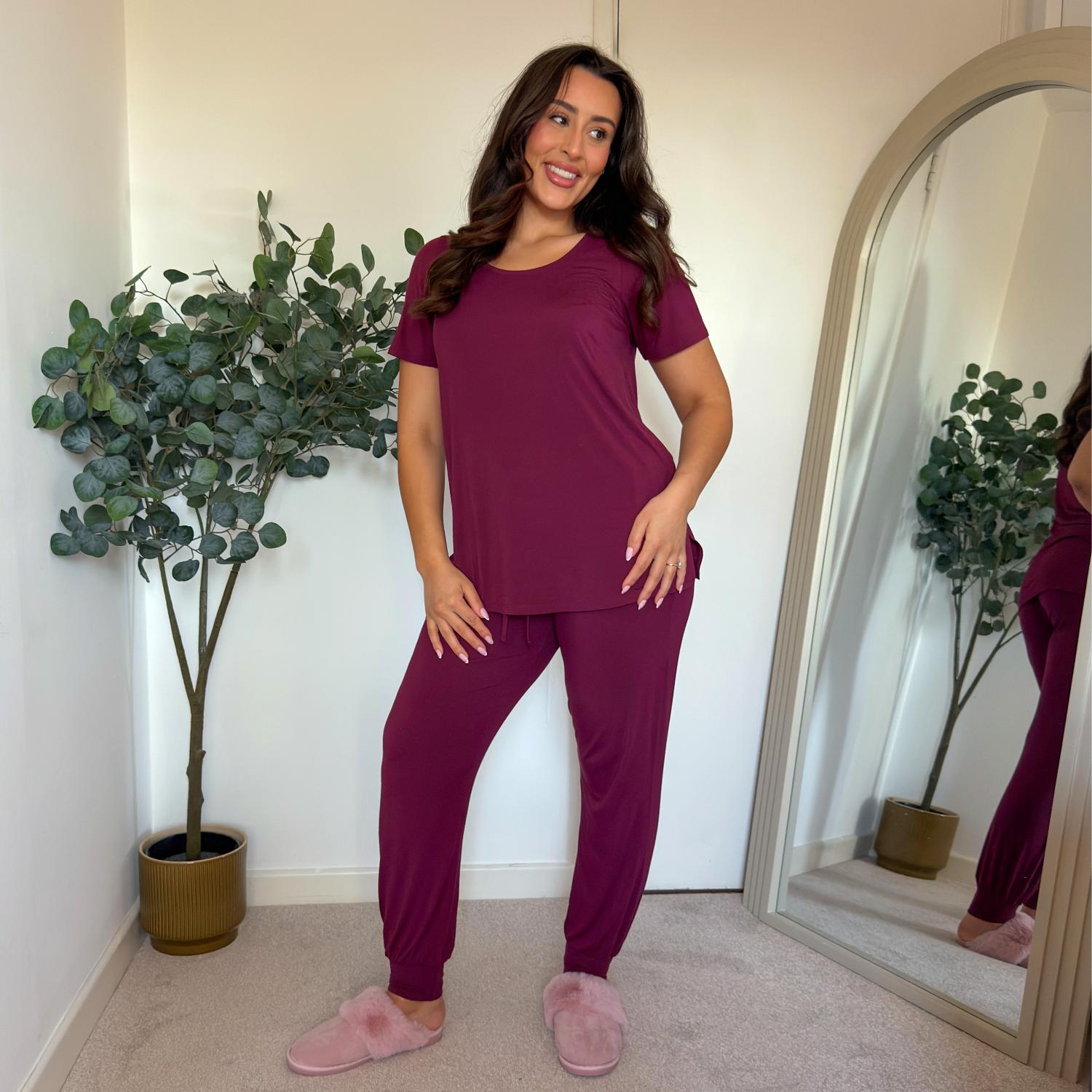 Bamboo Lounge T-Shirt - Cherry