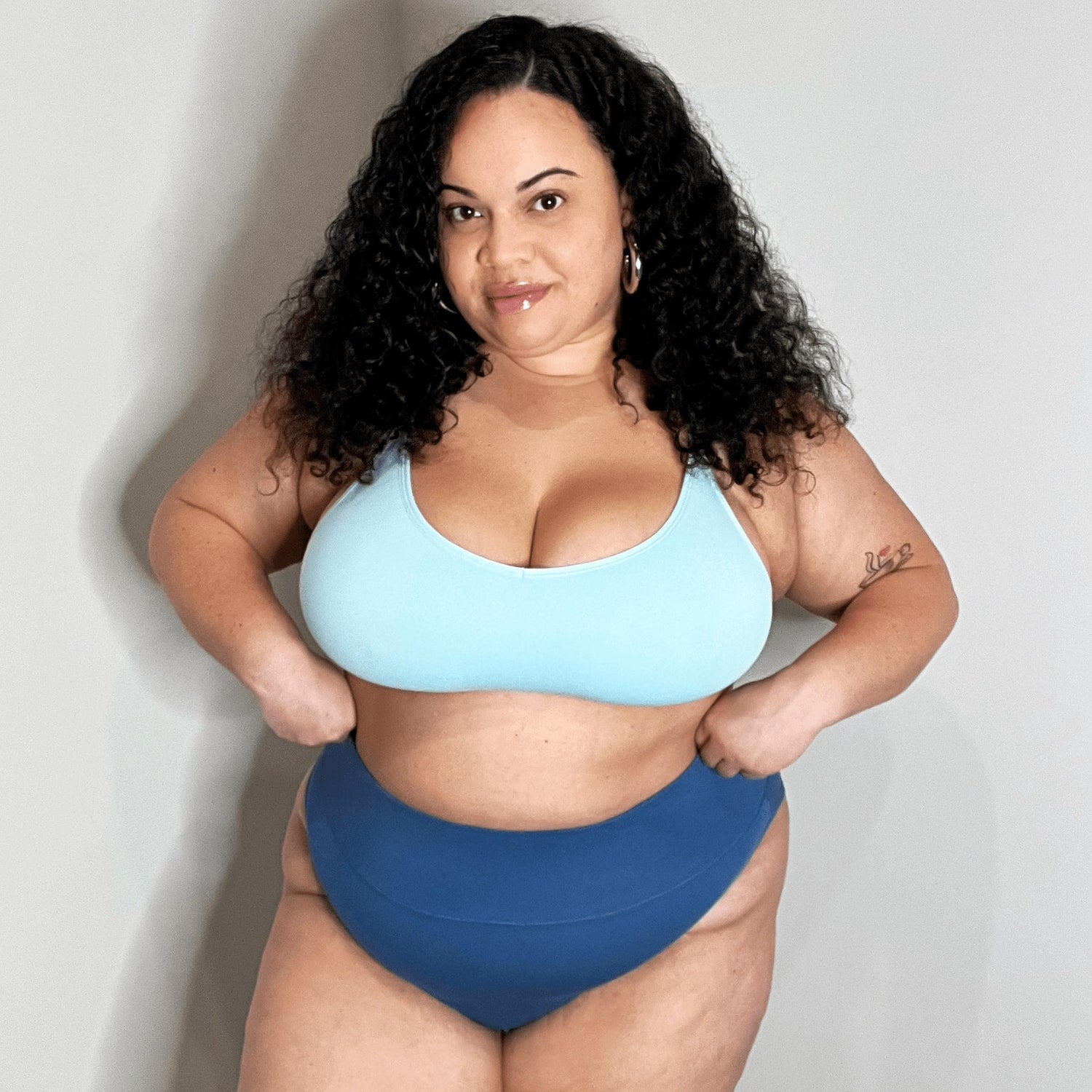 Organic Cotton Super High Leg Knickers - Denim