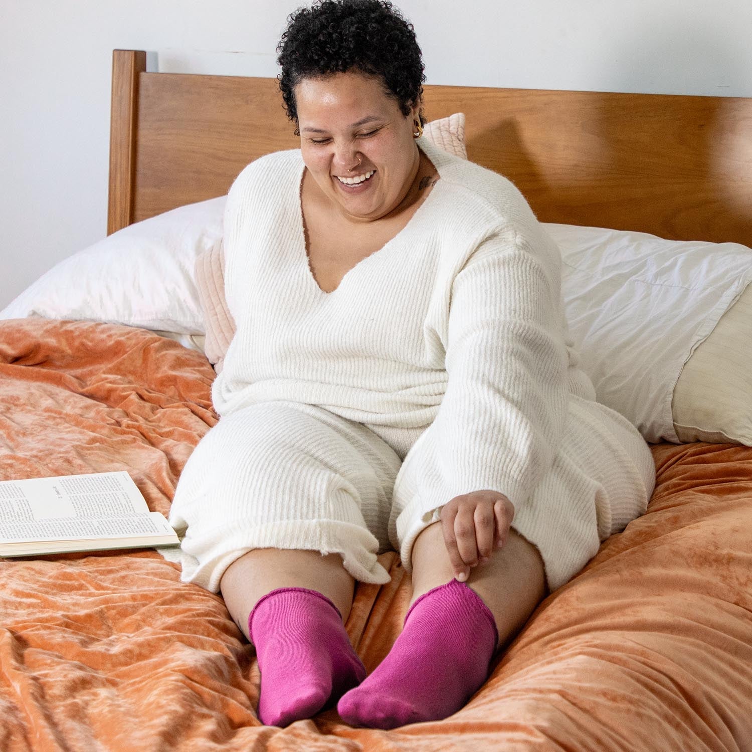 Bamboo Ankle Socks - 3 Pairs in Hibiscus