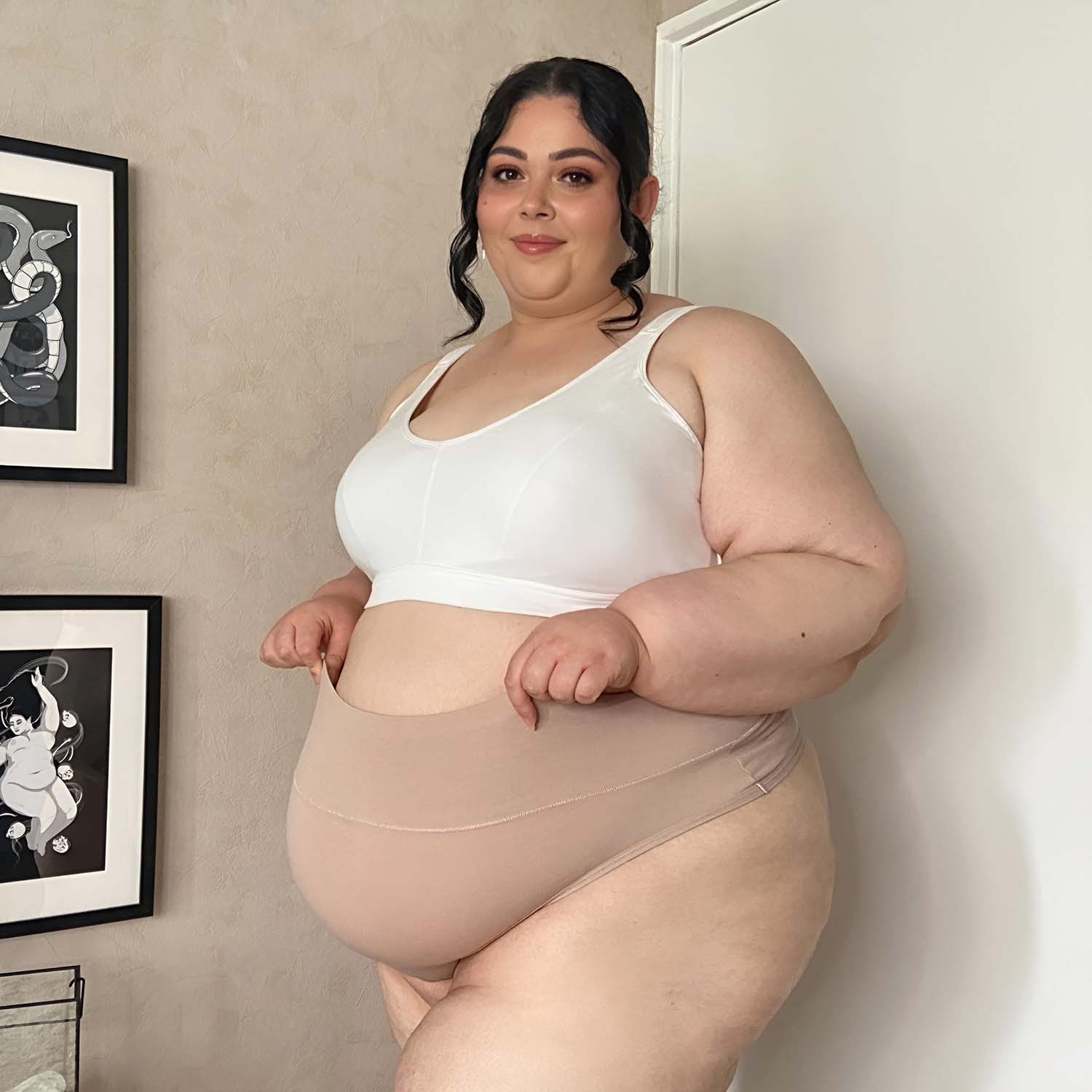 Organic Cotton Cheeky High Leg Knickers - Milk Bottle