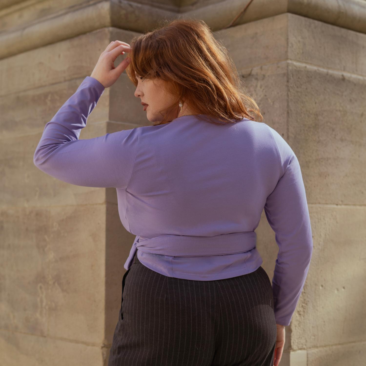 Organic Cotton Wrap Top - Lavender Fields