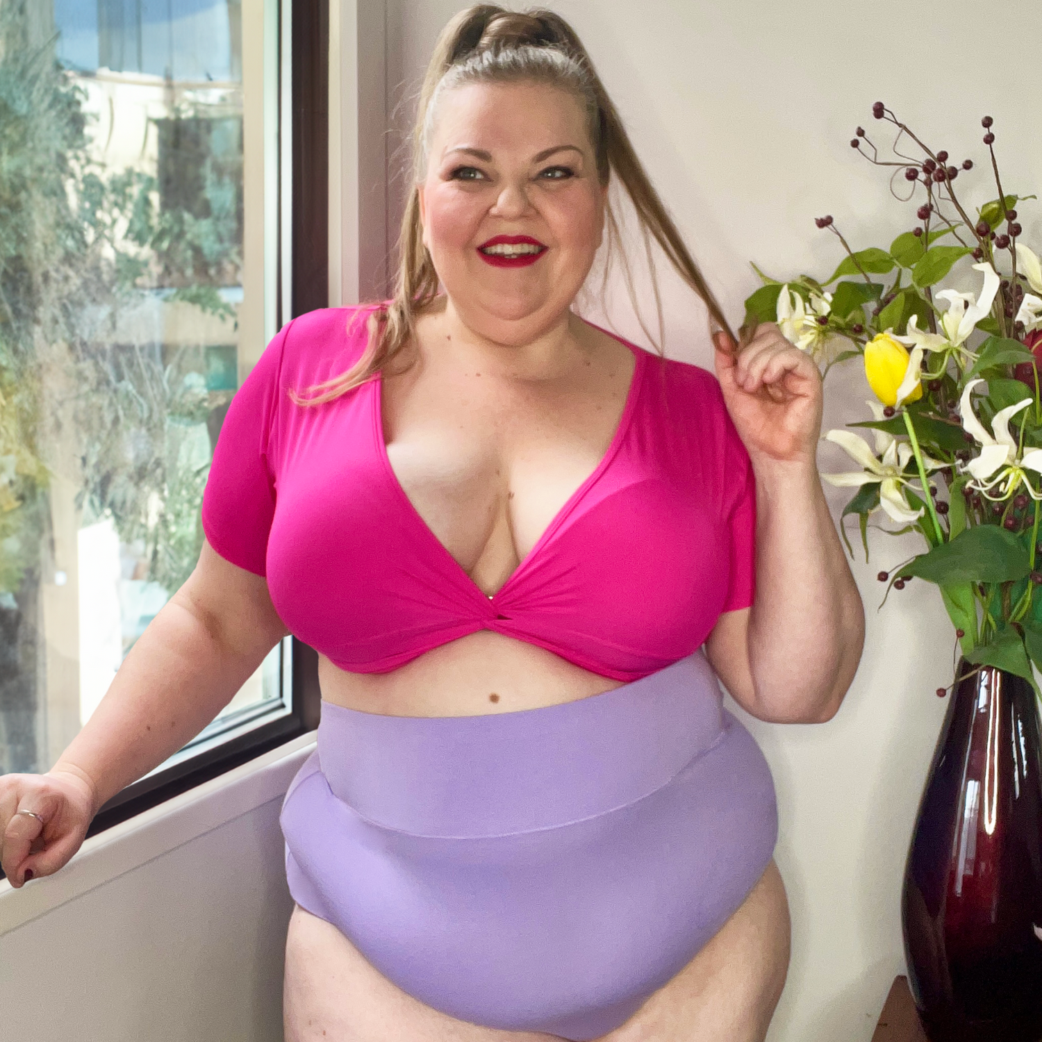 Organic Cotton Super High Waist Knickers - Cassis de Violet