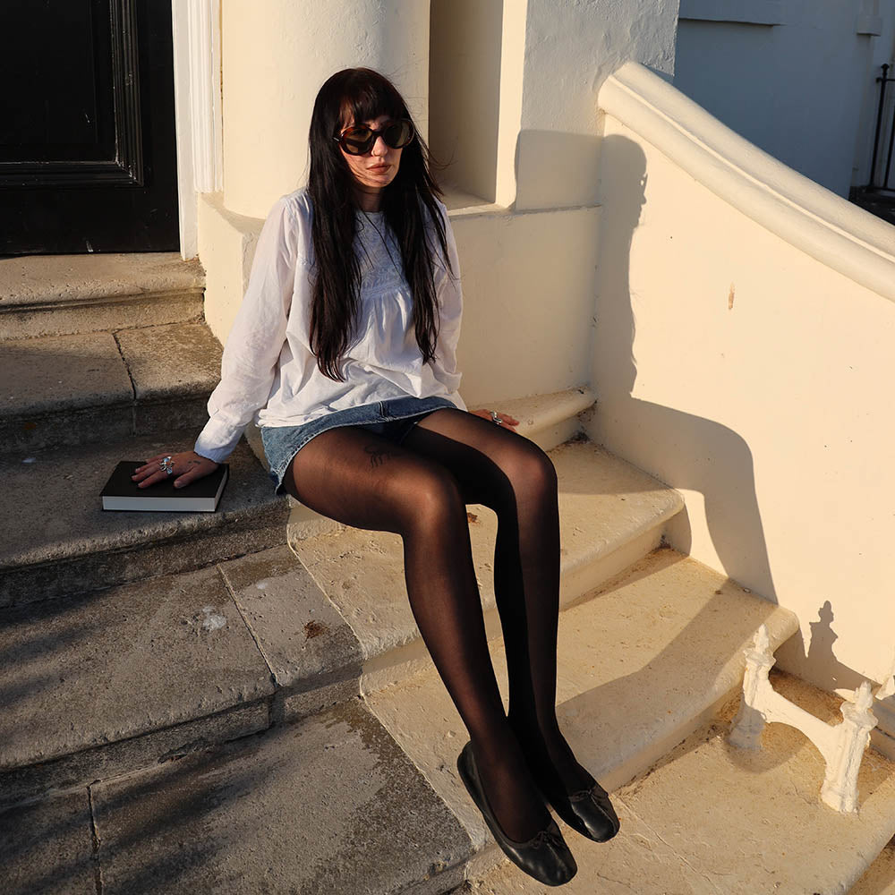 50 Denier Semi-Opaque Halo Tights - Liquorice