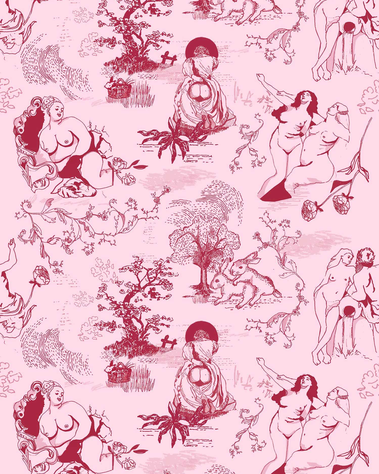 Cotton de algodón orgánico Knickers breves - Passion Au Jardin - L'Amour Rose