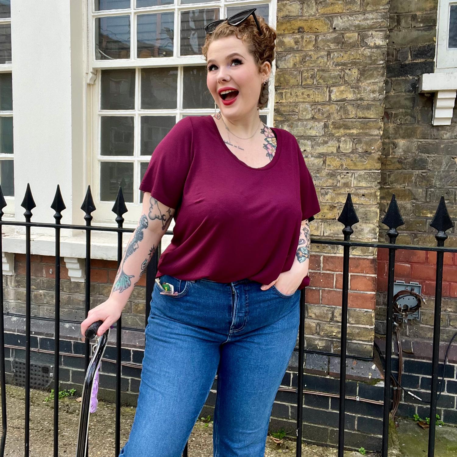 Bamboo Lounge T-Shirt - Cherry