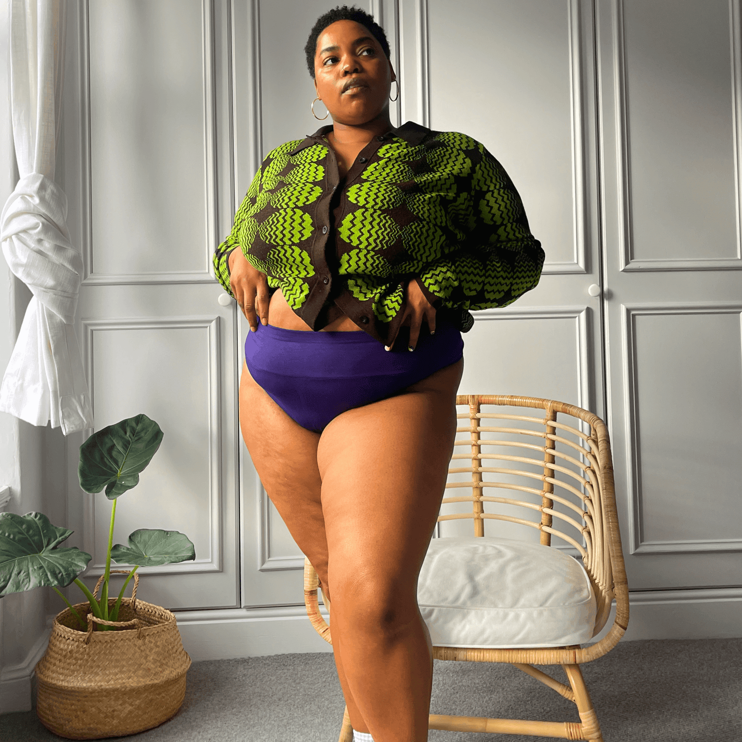 Tanga de algodón orgánico - Suffragette Purple
